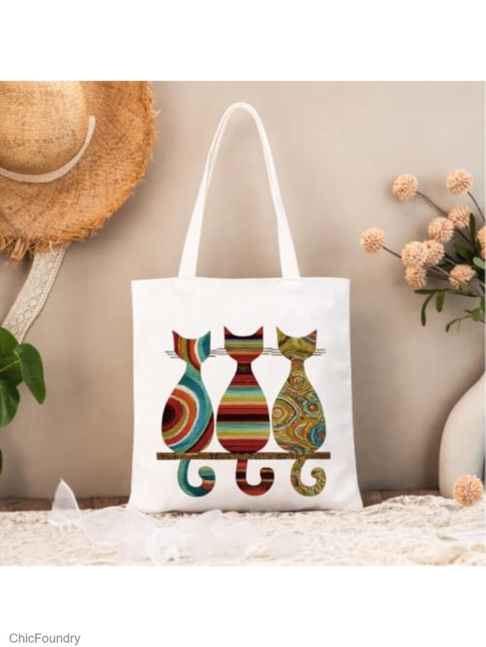 Funny Animal Canvas Tote Bag Reusable Cute Shoulder Bag Shopping Travel Gym - Picture 2 of 5